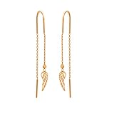 Damen Ohrringe 585 14k Gold Gelbgold Durchzieher Engelsflügel