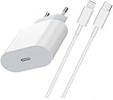iPhone Schnellladekabel mit Netzteil, iPhone Schnellladegerät, 20W iPhone Ladegerät mit iPhone Ladekabel 2M, USB C Ladestecker Netzstecker Kompatibel mit iPhone 14/12/13/11/Pro Max/SE/XR/XS/X/8