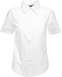 Fruit of The Loom – Damenbluse Oxford, Kurzarm, Mädchen Damen, Bianco - Bianco