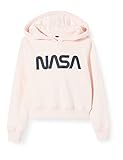 Mister Tee Mädchen Kids NASA Cropped Hoody Kapuzenpullover, Rosa (Pink 00185), 152 (Herstellergröße: 146/152)