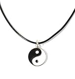 Yin-Yang Anhänger mit Lederkette