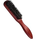 Sularpek Wildschweinborsten Bürste, Haarbürste mit Holzgriff, Bartkamm Männer, Sleek bun Bürste, Toupierbürste für Langes, Dickes, Lockiges, Welliges, Trockenes Oder Geschädigtes Haar und Bartstyling
