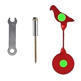 Kleine Spinner-Luftgewehr-Zielscheibe, 3 Mm Verschraubte Stahl-Vogel-BB-Luftgewehr-Ziel-Schleuder-Zielscheibe, Metall-Luftgewehr-Hängeziel-Plinking-Zielscheibe für das Schießen Im Freien,(Rot)