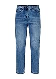 s.Oliver Junior Girl's Hose lang MOM FIT Pants, Blue Stretched den, 176