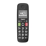 Gigaset E290HX - DECT-Mobilteil mit Ladeschale – Schnurloses Senioren-Telefon für Router und DECT-Basis – Fritzbox-kompatibel - großes Display und Tasten, Verstärker-Funktion, Schwarz