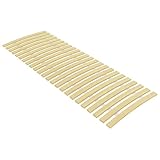 vidaXL Pappelholz Massivholz Bettlattenrost Ersatz mit 24 Latten Zusammenklappbar Rolllattenrost Rollrost Bettrost Holzlatten Latten Rost 70x200cm