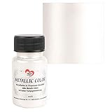 Ideen mit Herz Metallic Color | Hochwertige Acrylfarbe in Premium-Qualität mit Edlem Metallic-Glanz und Hoher Farbpigmentierung | 50 ml (Weiß)