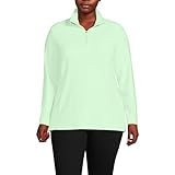 Lands' End Anyweather Fleece-Pullover mit Viertelreißverschluss, Icy Mint Green, 1X