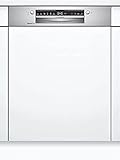 Bosch Hausgeräte SGI4HCS48E Serie 4 Geschirrspüler Teilintegriert, 60 cm breit, Besteckschublade, Silence Programm, Extra Trocknen auf Knopfdruck, Rackmatic höhenverstellbarer Oberkorb Mehrfarbig