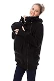 HAZARA HAZARA3-in-1-Frauen-Schwangerschaftsjacke, warme Känguru-Softshell-Kapuzenjacke, Tragejacke, verdickte, modische Mutterschaftsmode, Winterjacke-eisenhaltig||M