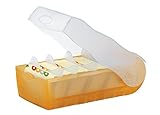 HAN Lernkarteibox CROCO, einfach Vokabeln lernen mit 5-Fächer-Lernsystem, DIN A7 Karteikasten für 900 Karten, inkl. 5 Stützplatten + 100 Lernkarten, Karteibox, Lernbox, 997-613, transluzent / orange