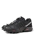 Salomon Speedcross 4 Damen Trailrunning-Schuhe, Aggressiver Grip, Präziser Fußhalt, Leichtgewichtiger Schutz, Black, 41 1/3