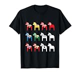Colorful Schwedische Dala Dalarna-Pferd Pferde dalarnas T-Shirt