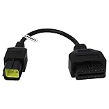 vhbw OBD2 Adapter OBD2 6 Pin auf OBD2 16Pin kompatibel mit Husqvarna CCM 450, SM 610, SM 630, SMR 511, TE 310, TE 449 Motorrad - 30 cm