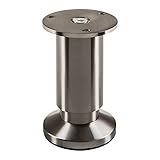 SOTECH Möbelfuß Terra Höhe 100 mm Edelstahloptik gebürstet Schrankbein höhenverstellbar bis max. 15 mm, belastbar bis 250 kg