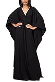 YouKD Damen Einfarbiges langes Kaftan Maxikleid Übergröße Homewear Bikini Strand Vertuschung Roben