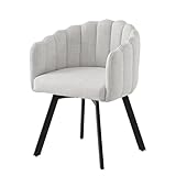 SUPPNEED Esszimmerstühle Drehbar, Drehstühle Esszimmer mit Armlehnen, Polsterstühle aus Leinenstoff, Drehsessel mit Metallbeinen, Küchenstühle, Sessel Wohnzimmer (1, Beige)