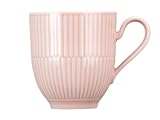 Seltmann Weiden Amina Rosé Becher mit Henkel, 360 ml, Kaffeebecher mit dezentem Relief-Muster, Spülmaschinen- und Mikrowellenfest, Porzellan, Rosa