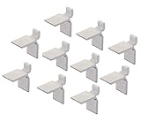 Gedotec Tablarträger Metall Regal-Bodenträger zum Einhängen in Schiene - SYSTEM | Stahl verzinkt | Halterung für Holz-Böden & Tablarböden | 10 Stück - Fachbodenträger für Regalträger-Schiene