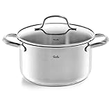 Fissler San Francisco/Edelstahl-Topf (1,9 L - Ø 16 cm) Kochtopf mit Glas-Deckel, Schüttrand, Mess-Skala - Induktion