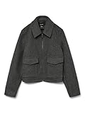 VERO MODA Damen Vmsafir Short Jacket Ga Noos, Dark Grey Melange, x_l
