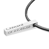 Geschenk Konfirmation Junge Namenskette FBM ICHTHYS 925 Silber Lederkette Kommunion Jugendweihe Firmung