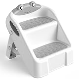 Tritthocker Kinder, 2 Stufen Kinderhocker, Trittschemel für Baby, Robuster Hocker Zweistufiger Tritthocker für Badezimmer, Waschbecken und Toilette, Anti-Kipp und Anti-Rutsch, Sicherer für Kleinkinder