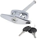 JUVA Garagentorgriff Kreuzgriff Garagentorgriff T-Griff Drehgriff mit abschließbarem Schloss Vierkantstift 8 mm Metall verchromt poliert Türgriff max