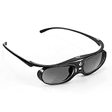 Wowlela 3D-Brille, Wiederaufladbare 3D Active Shutter Brille für alle DLP Link 3D Projektoren,Active Shutter 3D DLP Link Wiederaufladbare 3D-Brille kompatibel mit BenQ,Optoma,Viewsonic DLP-Projektor