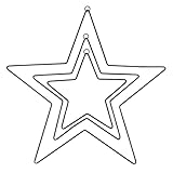 Ideen mit Herz Metallringe in Sternform | Metallsterne mit Aufhänge-Öse | 3 mm stark | 3 Stück | Verschiedene Größen: Ø 15 cm, 20 cm, 30 cm | Deko-Anhänger-Basteln, Fensterdeko, Deko-Sterne | schwarz