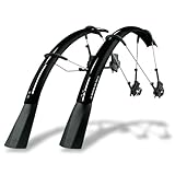SKS GERMANY RACEBLADE PRO XL SET BLACK Schutzblech-Set, ideal für Rennräder (superleichtes Fahrradzubehör mit extra langem Spoiler, Schnellspanner, inkl. Streben und Befestigungsmaterial), schwarz