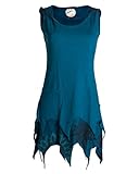 Vishes Damen Elfentunika im Lagenlook mit Zipfeln I Größe 44 I Handgefertigte Tunika aus 100% Baumwolle I Bequem & modisch für Alltag & Freizeit I Nachhaltige Alternative Bekleidung I Türkis