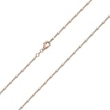 MATERIA Damen Kette rosegold Würfelkette - Silber 925 Halskette rose vergoldet K12-50cm