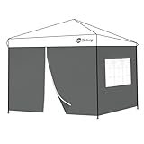 Sekey 2PCS Seitenwände für Pavillon 3x3 Wasserdicht Winterfest, Seitenwände für Pavillon Partyzelt Gartenzelt 3x3m, 1 Fenster 1 Tür, Grau (Grau, 1 Fenster 1 Tür)