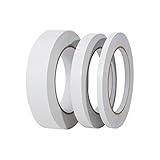 WeFine 3 Rollen doppelseitiges Klebeband, 28 Meter lang, 6,35 / 12,7 / 25,4 mm breit, Klebeband für Geschenke, Fotos, Dokumente, Tapeten,Sammelalben, Basteln, Bänder, Karten und Boxen