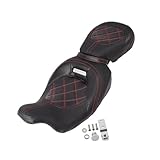 RLVYTA Motorrad Kissen Motorrad Zwei-Up Fahrer Passagier Sitz Fit Für Harley Touring CVO Straße Electra Glide Road King 2009-2023(C)