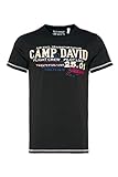 Camp David Herren T-Shirt mit Logo-Applikationen