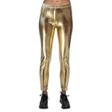 Boland - Metallic Leggings für Karneval, Festival, Mottoparty oder Alltag, glänzende Stretch Hose für Faschingskostüme, 80er Jahre