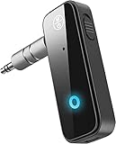 aux Bluetooth Adapter Bluetooth Transmitter Bluetooth Adapter Auto, 3.5mm Jack Bluetooth Adapter 3in1 Bluetooth Receiver for Car with Bluetooth 5.0 Hands-Free Calls for Car Stereo Headphones Speakers