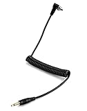 QWORK® Blitz Synchronkabel, 3.5mm Male Blitz pc Sync Kabel mit 30cm Spiralkabel, Geeignet für Nikon Canon