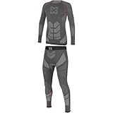 WÜRTH MODYF bequemes Thermounterwäsche Set für Herren und Damen Pro in schwarz rot - warme Ski Unterwäsche für den Winter - körpernahe Passform - in der Größe S-M