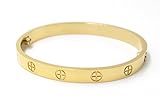 Luxuriöses Liebesarmband aus Vergoldetem Edelstahl im Einfachen Stil für Damen Herren (Gold Size 16)