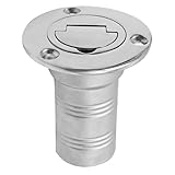 Hoypeyfiy 38 mm Bootsdeck-Kraftstofffüller, Marine-Tankdeckel aus Edelstahl mit Schlüssellosem Verschluss, Wassereinspritzanschluss für Boote LKWs Wohnwagen Anhänger
