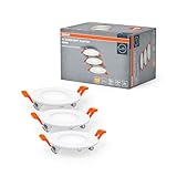 Osram Einbauleuchten-Set mit integriertem Treiber, schmal 3x85mm 3000K in Weiß aus Kunststoff, IP20-Schutz für diverse Innenraumanwendungen, inkl. Montagezubehör