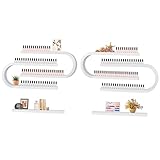 U förmige Nagelllack Ständer aus Metall Wandmontage, Kalolary 6 Teiliges Weißes Präsentationsregal Kosmetikvitrine Lippenstift Wandregal Organizer Ätherische Öle Nagellackflaschen Spa Salon Geschäft