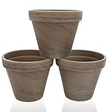 Tontöpfe 3 Stück mit Loch braun Blumentopf Terrakotta D=15,5 cm 3er Set