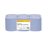 AmazonCommercial Recycelte blaue Papierhandtücher- Innenabwicklung/Innenabrollung, 20*30 cm - 2 lagig - 6 Packungen, 2700 Blatt