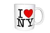 I Love New York Bunte Tassen, 313 ml, doppelseitig, Aufschrift "I Love Ny", in den Farben Gelb, Pink, Orange, Blau, Lila, Schwarz und Weiß, Souvenirs (weiß)