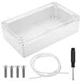 Elektronische Gehäuse Box, Abzweigdose IP65 Gehäuse Wasserdichte Box, Kunststoffgehäuse Kunststoff Gehäuses mit Klar Deckel, Leergehäuse Anschlussdose Anschlusskasten Wetterfeste(200x120x56 mm)