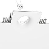 ledscom.de Deckeneinbauleuchte GIEDI, Gips, weiß matt, 12 x 12cm, 1x GU10 max. 15W